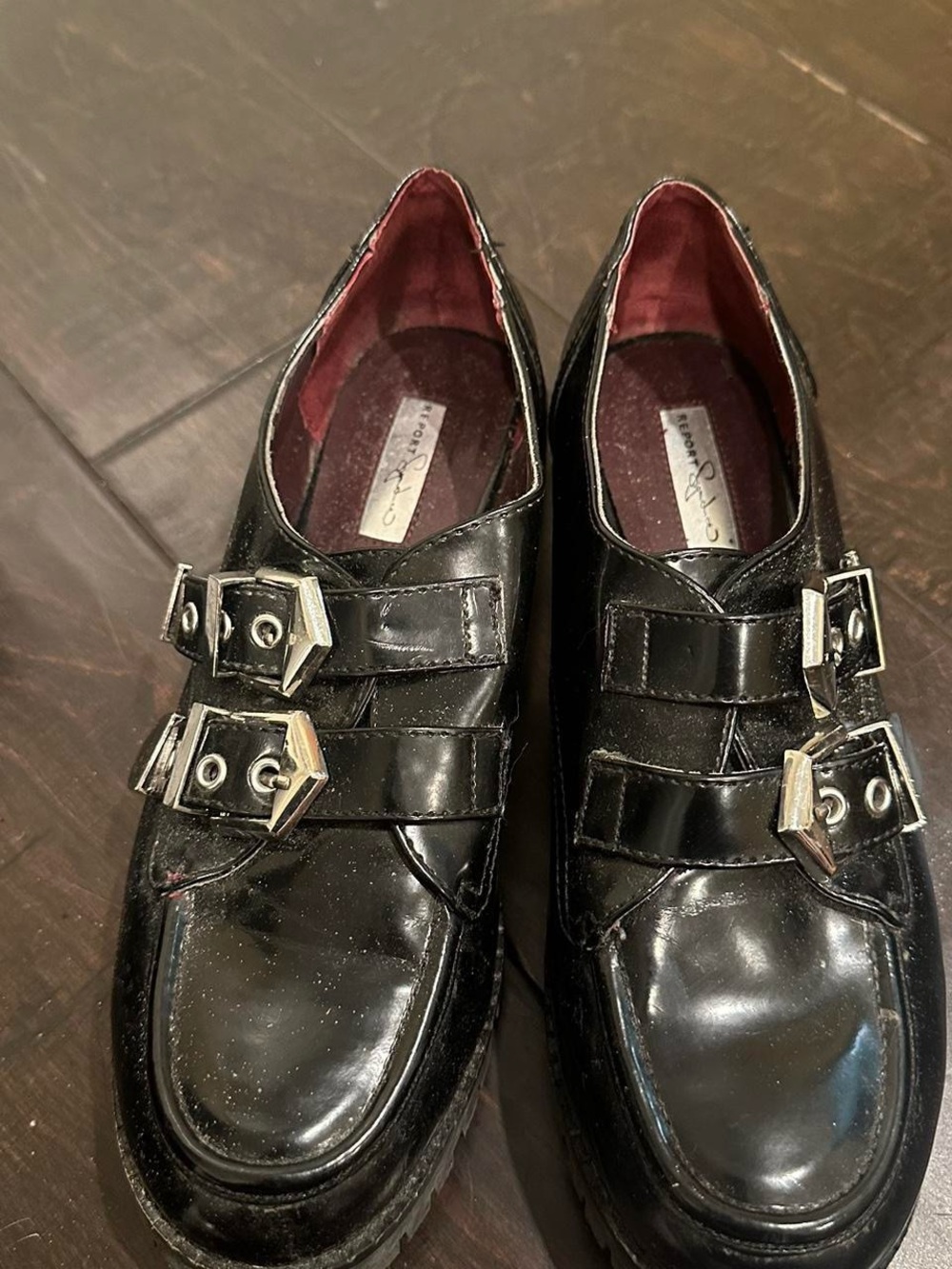 Black Double-Buckle Men's Dress Shoes